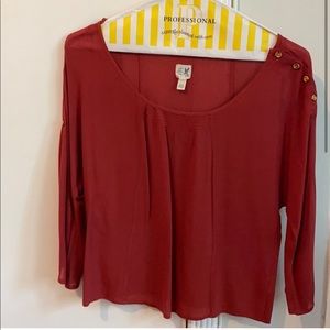 Anthropologie | Rust orange blouse